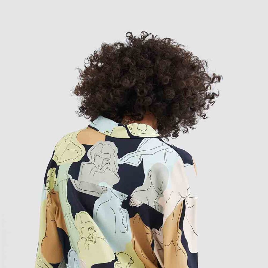 ⁦Abstract Print Cotton Blouse⁩ - الصورة ⁦3⁩